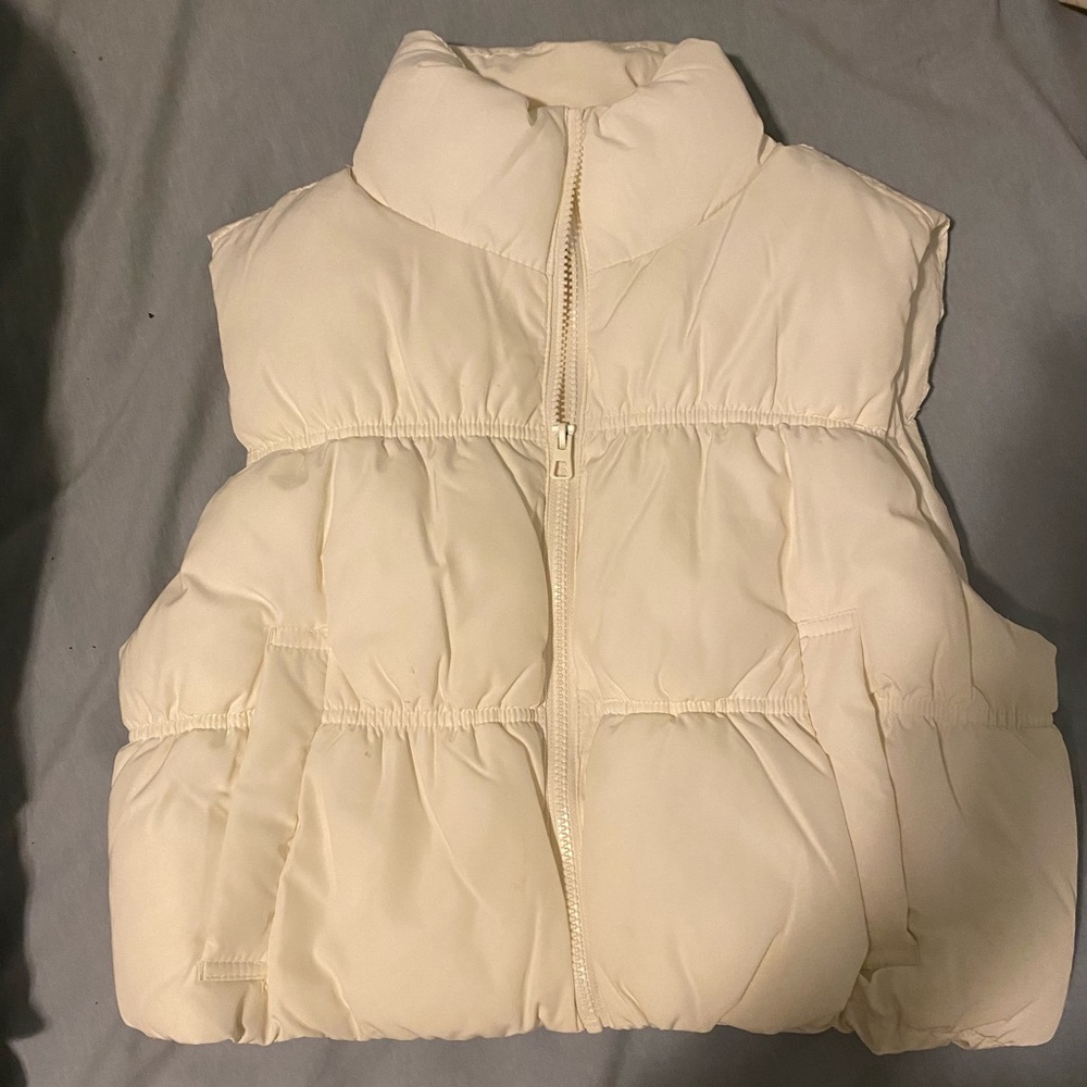 white puffer vest